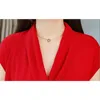 Letnia Sukienka Kobiety Czerwone 6 Kolory Szyfonowa Plaża Maxi Es 19 Koreańska Moda V Neck Loose Slim Plus Size Vestido LR235 210531