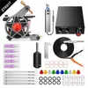 New Beginner Tattoo Kit Machine Kit Professional Liner Shader Tool With Solong Pedal Aghi Grips Tips Starter Kit Tattoo Gun247W