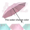 Parasol kolor wody zmienia się potrójnie składany parasol angielski list deszczowy słońce Parasol