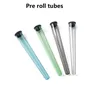 110mm pre -rullförpackning Plastkonisk Preroll Doob Tube Joint Holder Rökningskottar klart med vitt lock Handcigarettmaskin2823878