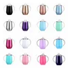 Multicolor Stainless Steel Sippy Water Mugs Egg Shape Double Handle Thermos Cup Kids Milk Training Tumbler Vacuum Insulation Bottle 10oz Gift HY0007