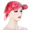 비니 / 두개골 모자 패션 여름 야외 방풍과 여자를위한 야외 방풍과 자외선 모자 꽃 프린트 headscarf 보닛 여성 머리 랩 모자