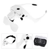 9892B2C USB Laddningsmagare Mikroskop Utbytbart 1x 1,5x 2x 2,5x 3.5x LED Förstoringsglas Headband Reading Glasses Loupe