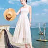 Vestido de verano casual para mujer Correa de espagueti sin tirantes Maxi Vestidos largos Playa Vacaciones Vestidos Elegante Sundress 210514