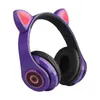 Billig LED Cat Ear Buller Refercing Hörlurar Bluetooth 5.0 Ungdomar Kidsens headset Support TF -kort 3,5 mm Plug med MIC 6 Colors Ou4O