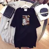 Propcm Plus Tamaño Vestidos La belleza elegante Imprimir Camiseta de manga corta Ropa Casual de lujo Mini mujer vestido Vestido Mujeres Moda de verano 2021