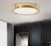 Plafonnier en laiton ultra fin salon éclairage chambre luminaires interchangeables cuisine verre clair rond