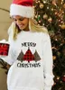 Womens Christmas Clothes Plaid Christmas Truck Merry Christmas Shirt Xmas Hoodie Pullover Lange Mouw Casual Sweatshirt 211019