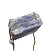 2022SS damski dżinsowy pudełko próżność torebki Projektowanie niebieska kulka regulowana pasek na ramię Mini/małe kosmetyczne złote torebki crossbody torebki 18 cm/12 cm