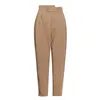 Casual Solid Pant For Women High Waist Irregular Pleated Full Length Harem Pants Female Spring Fashion Stylish 210521