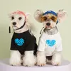 Симпатичные домашние животные футболки жилет одежда облако печатная собака толстовка куртка одежда Schnauzer Pug Teddy Щенок костюм