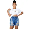 Bulk Atacado Womens Jeans Shorts Denim Calças Leggings Sexy Hole Calças curtas Confortável Mulheres Roupas KLW7315