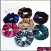 Lady Hair Scrunchies Ring Elastic Hair Bands Pure Color Bobble Sports Dance Velvet Soft Leopard Women Scrunchies Hairband Blsbr Vc9378339