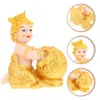 Bangle Desktop Resin Ornament Lovely Home Gold Washing Kid Figurine Decorative Statue