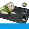 Pet Cat Litter Mat Dubbelskikt Trapper Folding Vattentät Non-Slip S Drop 211006