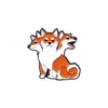 Gioielli Nuova serie di animali in lega Spilla cartone animato creativo a tre teste forma di cane volpe vernice da forno Distintivo