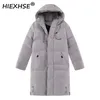 Xiexhse engrossar marca masculina para baixo jaqueta com grande colarinho de pele real parka quente -30 graus homens casual à prova d'água down casaco de inverno 211204