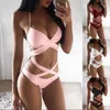 Damen-Badebekleidung, sexy Bikinis, Damen-Badeanzug, hoch taillierte Badeanzüge, Schwimmen, Neckholder, Push-Up-Bikini-Set, Übergröße