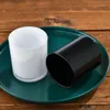 Coloreado reciclado mate negro blanco cristal vela de cristal de lujo para velas con tapa de madera a granel