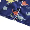 Barn Pyjamas Dinosaur Print Nighdress Baby Boy Girls Sleepwear Button T Shirt Shorts Set Outfits Toddler 210915