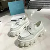 Monolith Chunky Thick Rubber Sole Loafers Schuhe Damen Designer Kalbsleder Luxurys Italien Höhensteigernder Sneaker Freizeitschuh Dreieckige Logo-Plakette...