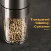 2st Electric Pepper Mill Rostfritt stål LED Ljus Automatisk gravitation Induktion Saltkvarn Spice Grain Slipkärnverk 210712