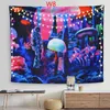 Bohemian Home Textil Tapestry Grön Växtflock Hängande Tyg Bakgrund Vägg Hangande Walls Decoration Blanket Mandala Tapestries