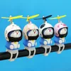 Party favor Car Bicycle Anime Little Yellow Duck Bamboo Dragonfly Propeller Helmet Electric Car Motorcycle Luminous Doll Decor Accessories