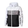 2021 nieuwe hot verkoop Mannen Vrouwen Luxe nieuwe Merk Sport Windjack Jassen Kleuren Patchwork Contract Waterdichte Jas Ritsen Omhoog Hooded Jassen