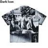 Printed Hip-hop Shirt Men Summer Streetwear Men's Shirt Short Sleeved Shirt for Men 210603