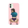 Seksi Moda Kız Pembe Buzlu Yumuşak Kabuk Telefon Kılıfları Için iPhone 13 12 Mini 11 Pro XR XS Max X 6 S 7 8 Artı TPU İnce Kapak