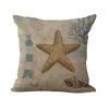 Linen Cotton Throw Pillow Case 45cm Map Tree Fruit Crown Animal Pattern Square Cushion Cover Pillowcase Sofa Bed Home Decor