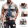 T-shirt surdimensionné hommes été décontracté à manches courtes t-shirt vêtements croix impression graphique t-shirts t-shirts hauts 5XL hommes t-shirts