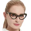 Lettura di occhiali da lettura Donne Cat Eye Hyperopia Eyewear Vintage Clear Lens Presboopic EyeGlasses Frames +1.5 Oculos Feminino Mare Azzuro Occhiali da sole