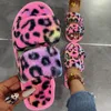 Open Slippers Women Winter Female Toe Leopard Warm Plush Slipper Lady Comfortable Sexy Indoor Home Cotton Shoes Women s Footwear