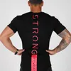 Mäns gym t-shirt muskel fitness arbete ut bodybuilding streetwear renderar sport män ees ops 210706