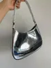 luxurys designer women explosion baguette bags bling blings mirror calf leather shoulder bag silver hardware label handbags fashio317S