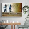Graffiti Art Canvas Paintings Two Cute Kids Posters and Prints Wall Art Pictures for Living Room Home Decor Cuadros No Frame9736121