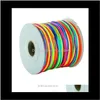 Tråd 80 meter 15mm Rame Beading Cord Thread Soft Satin Rattail Silk Nylon Kumihimo för DIY Smycken Making F5177 FGH9V GNQPA