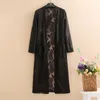 Kvinnor Medium Long Jacket Sommar Plus Storlek Tunna Cardigan Casual Ladies 3/4 Ärm Håled Out Lace Coats Fashion Outerwear 210525