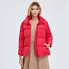 Winter Ultra Light Stehkragen Kurze Jacke Frauen 90% Weiße Ente Unten Mantel Casual Tops Plus Größe Parkes Warme Schnee outwear 210430