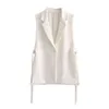 KPYTOMOA Women Fashion With Tabs Single Button Waistcoat Vintage Sleeveless Side Vents Female Vest Coat Chic Veste 211120