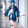 Gra Gensshin Impact Xingqiu Xing Qiu Oryginalny ver. Battle Uniform Gorgeous Outfit Anime Xingqiu Kurtka Cosplay + Koszula + Spodnie Y0903