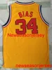 Costurado Len Bias #34 Wildcats Maryland Basketball Costurado Camisa Bordada Tamanho XS-6XL Personalizado Qualquer Número de Nome Camisas de Basquete