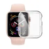 360 Full vordere geschwungene Kanten transparente Koffer Löschen weicher TPU mit Bildschirmschutz für Apple Watch iWatch Serie 2 3 4 5 6 7 41 mm 45 mm 38 mm 42 mm 44 mm 40 mm