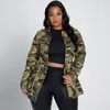 Women's Jackets SCSTRONGER Plus Size Coat Drawstring Cool Camouflage Workwear Casual Jacket Spring Streetwear Fashion Ladies Outfits