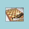 테이블 레저 게임 스포츠 야외 접는 목조 국제 체스 조각 세트 재미 있은 체스 컬렉션 휴대용 보드 게임 드롭 Deliv