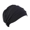 Elastic Fashion Turban Hat Hat Solid Color Женщины теплый зимний платок для головного платья. Боннет внутренний хиджабс Кэп Муслим Хиджаб Фах