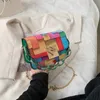 Torby na ramię modne klapki dla kobiet 2021 kolorowe przenośne torebki damskie i torebki damskie Femme Luxury Mini Square