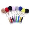 Mini celular tira o cartão de chaveiro de cartões domésticos de cartões de crédito fofo Puller Pompom Pompom Key Rings Acrílico Banco de débito para pregos longos atm coelho